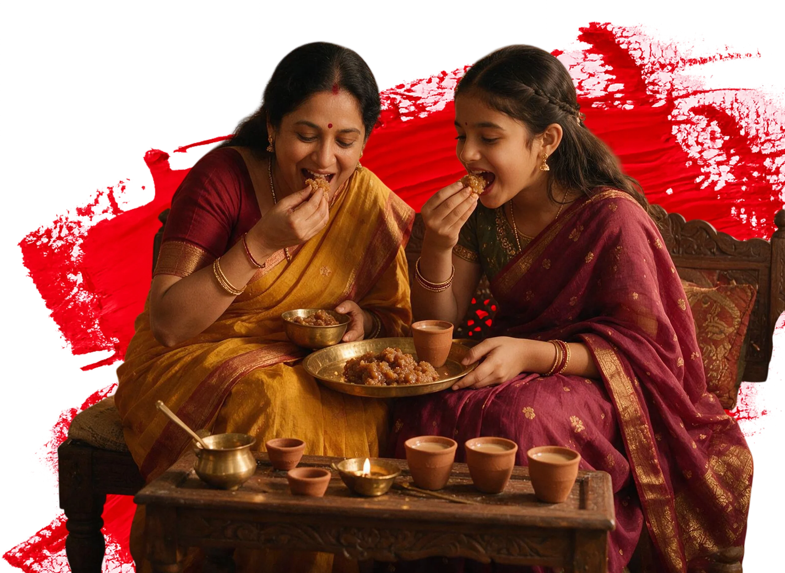 Preparing traditional sweets together